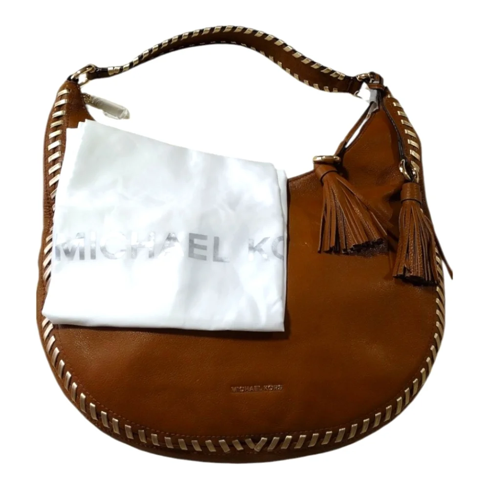 Michael Kors Leather Lauryn‎ Acorn Brown Shoulder Bag NWOT